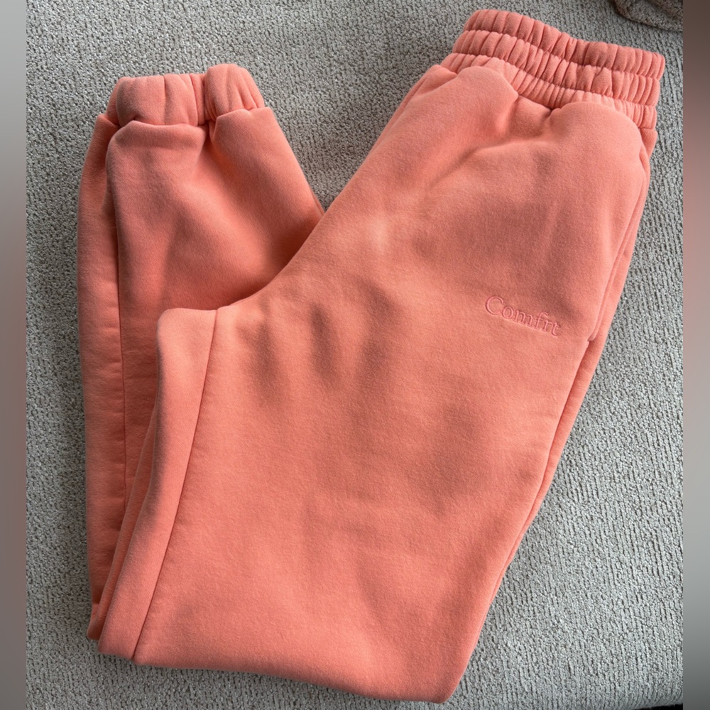 Comfrt Coral Pink Fleece Jogger Pants